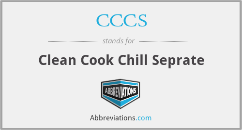 CCCS - Clean Cook Chill Seprate