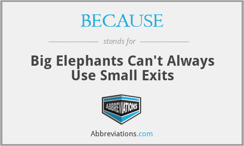 BECAUSE - Big Elephants Can't Always Use Small Exits