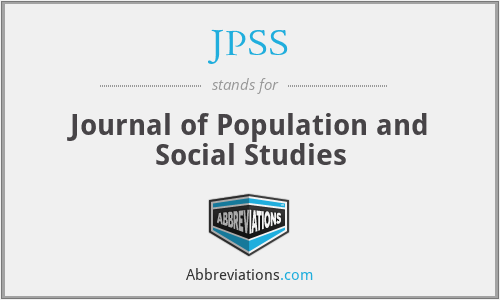 JPSS - Journal of Population and Social Studies