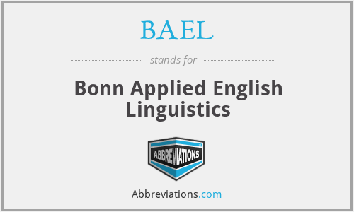 BAEL - Bonn Applied English Linguistics