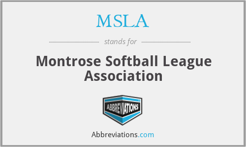 MSLA - Montrose Softball League Association