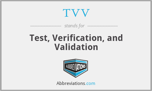 TVV - Test, Verification, and Validation