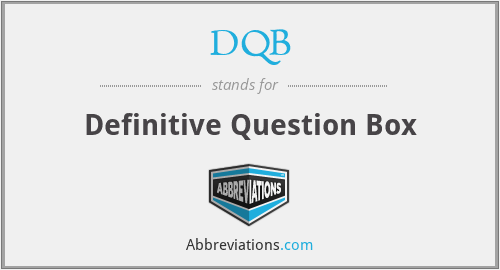 DQB - Definitive Question Box
