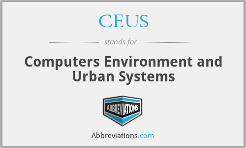 CEUS - Computers Environment and Urban Systems