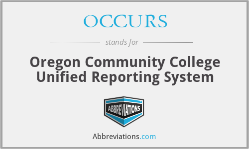 OCCURS - Oregon Community College Unified Reporting System