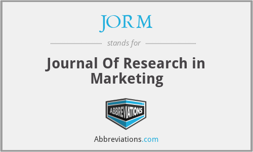 JORM - Journal Of Research in Marketing