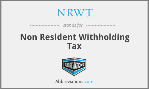 NRWT - Non Resident Withholding Tax