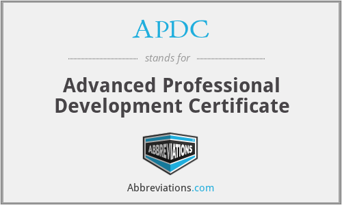 APDC - Advanced Professional Development Certificate