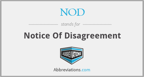 NOD - Notice Of Disagreement