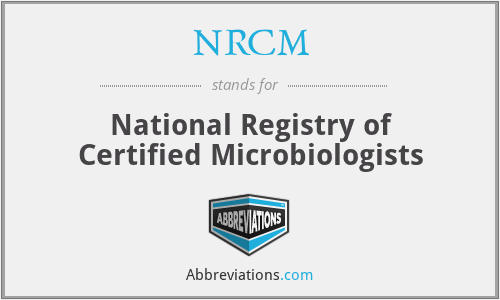 NRCM - National Registry of Certified Microbiologists