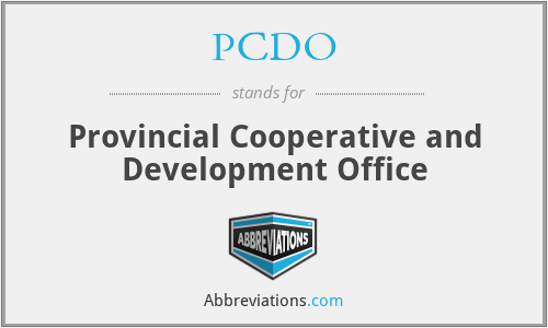 PCDO - Provincial Cooperative and Development Office
