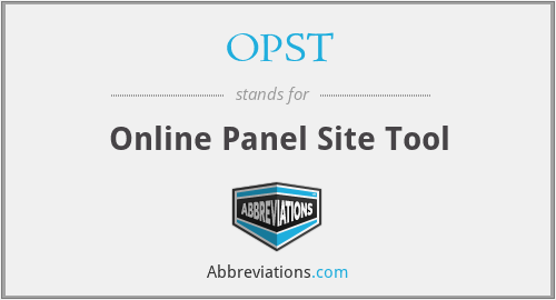 OPST - Online Panel Site Tool