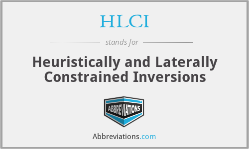 HLCI - Heuristically and Laterally Constrained Inversions