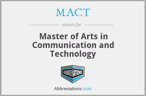 MACT - Master of Arts in Communication and Technology