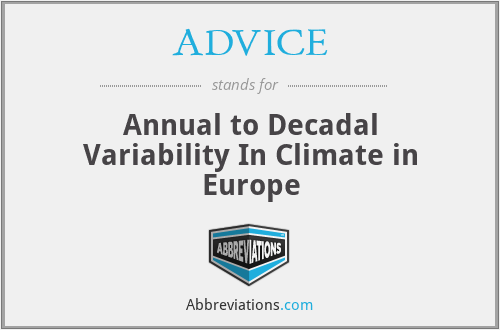 ADVICE - Annual to Decadal Variability In Climate in Europe