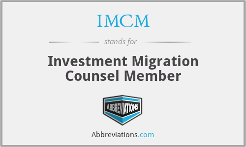 IMCM - Investment Migration Counsel Member