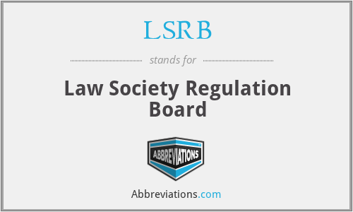 LSRB - Law Society Regulation Board