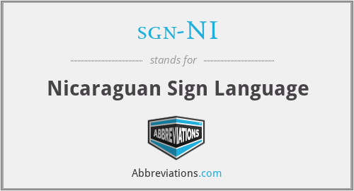sgn-NI - Nicaraguan Sign Language