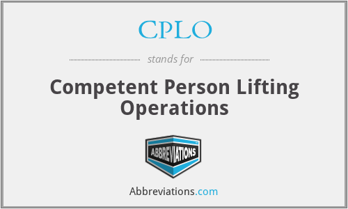 CPLO - Competent Person Lifting Operations