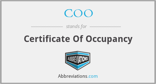 COO - Certificate Of Occupancy