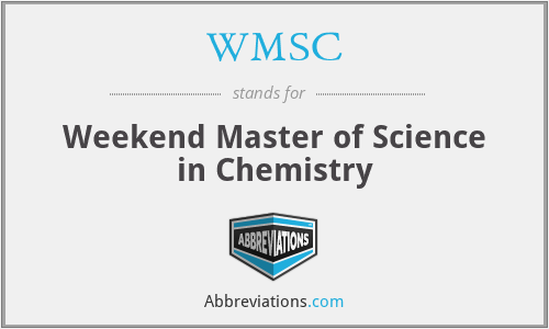 WMSC - Weekend Master of Science in Chemistry