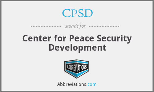CPSD - Center for Peace Security Development