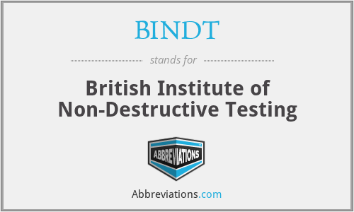 BINDT - British Institute of Non-Destructive Testing