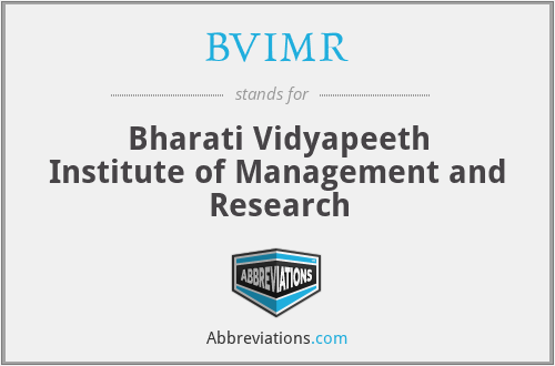 BVIMR - Bharati Vidyapeeth Institute of Management and Research