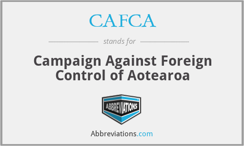 CAFCA - Campaign Against Foreign Control of Aotearoa