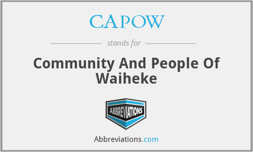 CAPOW - Community And People Of Waiheke