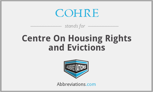 COHRE - Centre On Housing Rights and Evictions