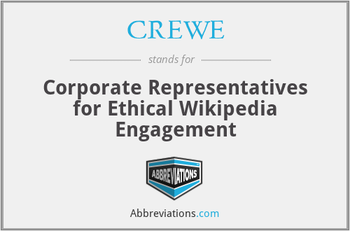 CREWE - Corporate Representatives for Ethical Wikipedia Engagement