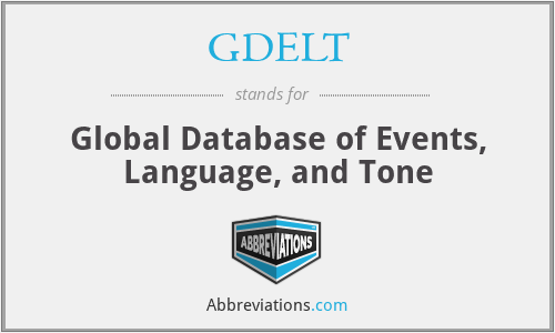GDELT - Global Database of Events, Language, and Tone