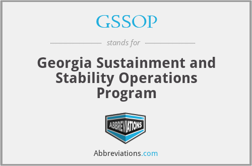 GSSOP - Georgia Sustainment and Stability Operations Program