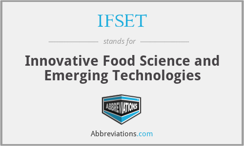 IFSET - Innovative Food Science and Emerging Technologies