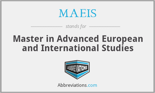 MAEIS - Master in Advanced European and International Studies