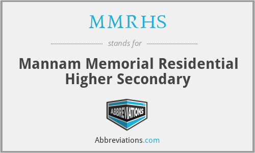 MMRHS - Mannam Memorial Residential Higher Secondary