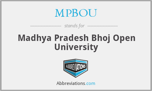 MPBOU - Madhya Pradesh Bhoj Open University