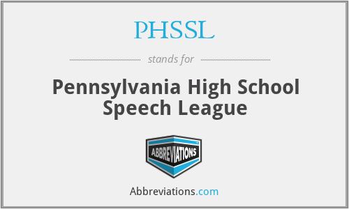 PHSSL - Pennsylvania High School Speech League