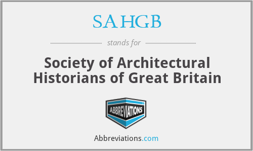 SAHGB - Society of Architectural Historians of Great Britain