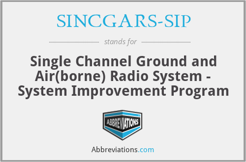 SINCGARS-SIP - Single Channel Ground and Air(borne) Radio System - System Improvement Program