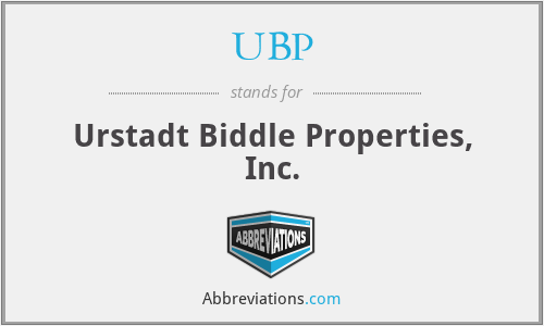 UBP - Urstadt Biddle Properties, Inc.