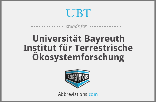 UBT - Universität Bayreuth Institut für Terrestrische Ökosystemforschung