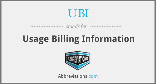 UBI - Usage Billing Information