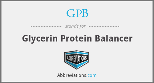 GPB - Glycerin Protein Balancer