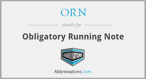 ORN - Obligatory Running Note