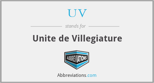 UV - Unite de Villegiature