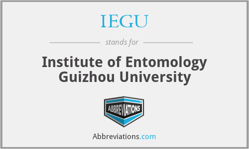 IEGU - Institute of Entomology Guizhou University