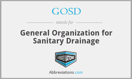 GOSD - General Organization for Sanitary Drainage