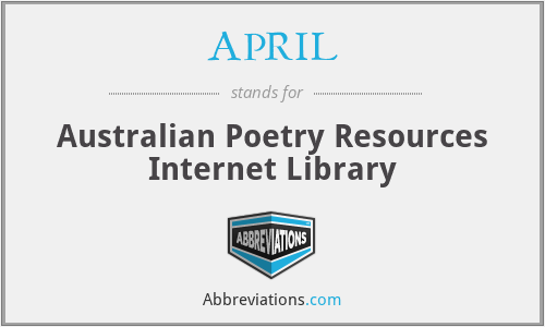 APRIL - Australian Poetry Resources Internet Library